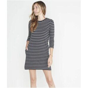 Marine Layer Size XS Mackenzie Striped Pocket Dress Cotton Modal Mini L/S